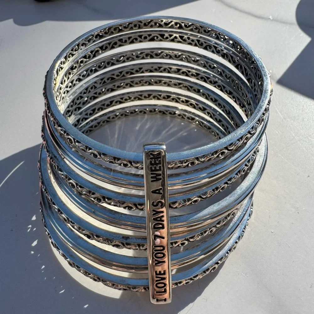 CHARLES KRYPELL Love You 7 Days A Week Multi Bangle Bracelet Set - Picture 8 of 8
